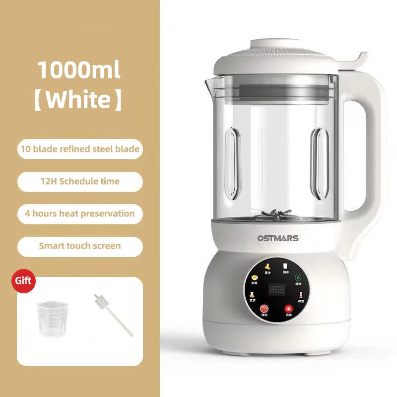 1000ML Automatic Soybean Milk Machine Intelligent Food Blender Electric Fruit Juicer Water Boiling Kettle Rice Paste Maker 220V
